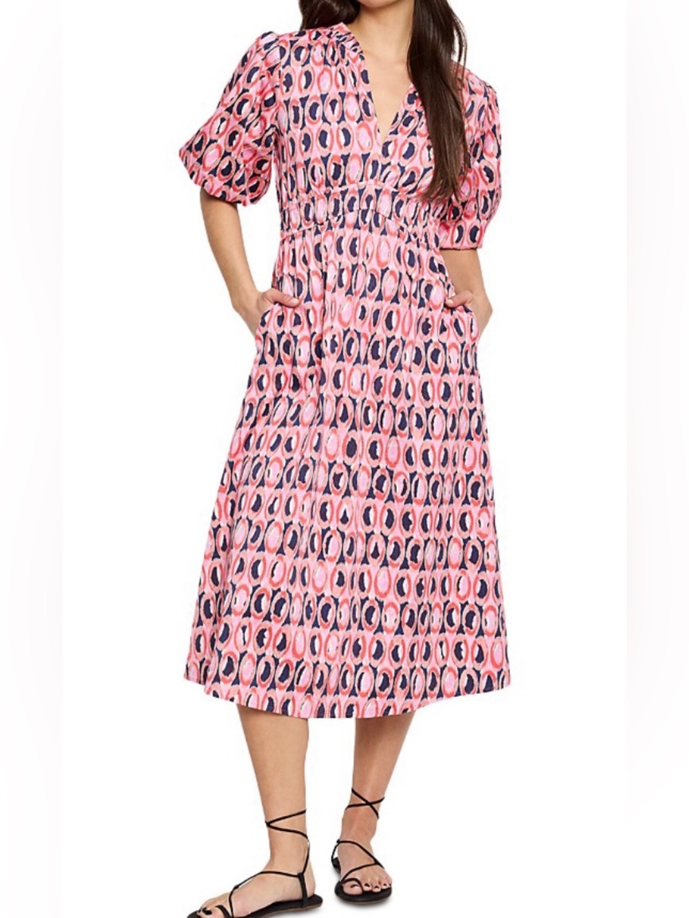 Nic+Zoe Ikat Rings Dress, Pink Multi, Small